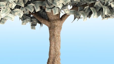 Money appearing to grow on a tree.