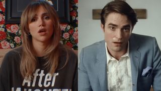 Suki Waterhouse starring in her latest music video "Supersad," Robert Pattinson preaching in Netflix's "The Devil All The Time." 