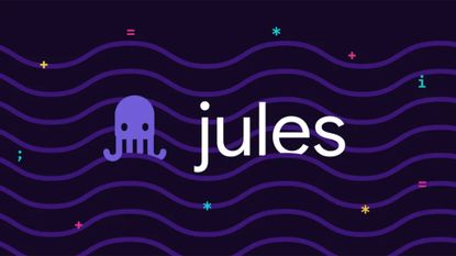 Jules coding agent promotional image from Google, showing coding tool branding and octopus-style mascot.