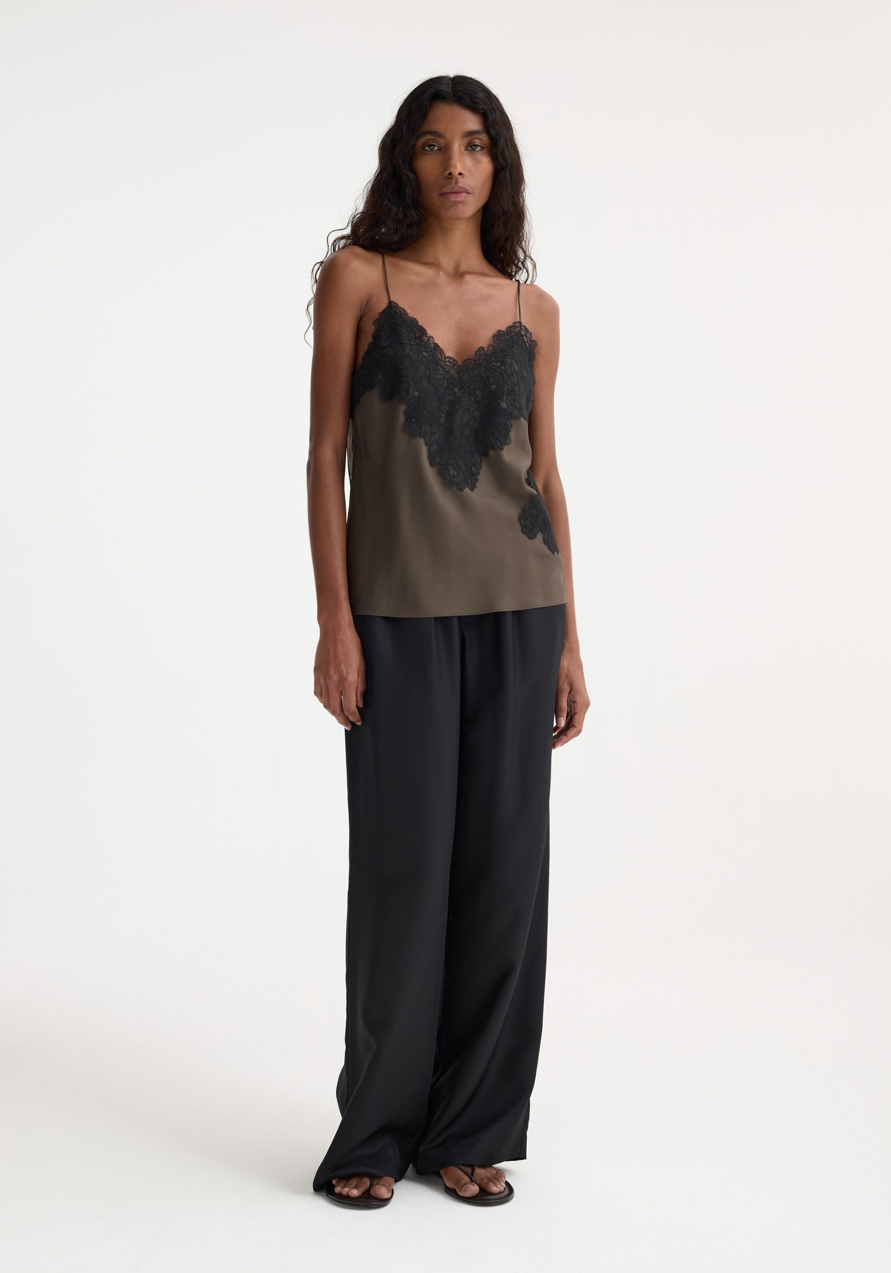 Lace Silk Camisole | Earth