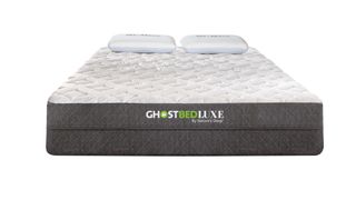 GhostBed vs Casper: The GhostBed Luxe Mattress shown with two white pillows