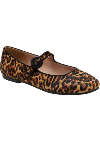 Marley Leopard Print Genuine Calf Hair Flat