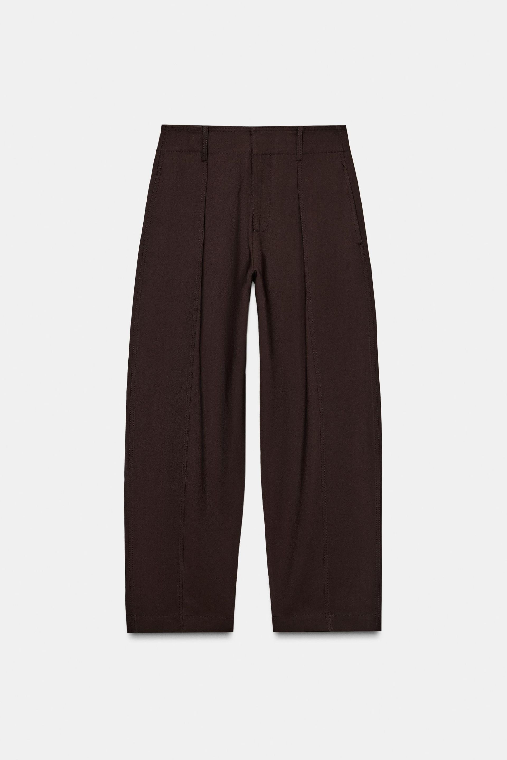 Zw Collection Carrot Wide Leg Pants With Buckle