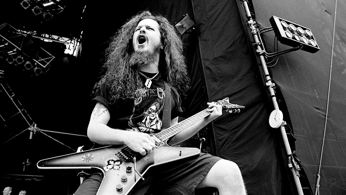 Dimebag Darrell onstage in 1994 with Pantera