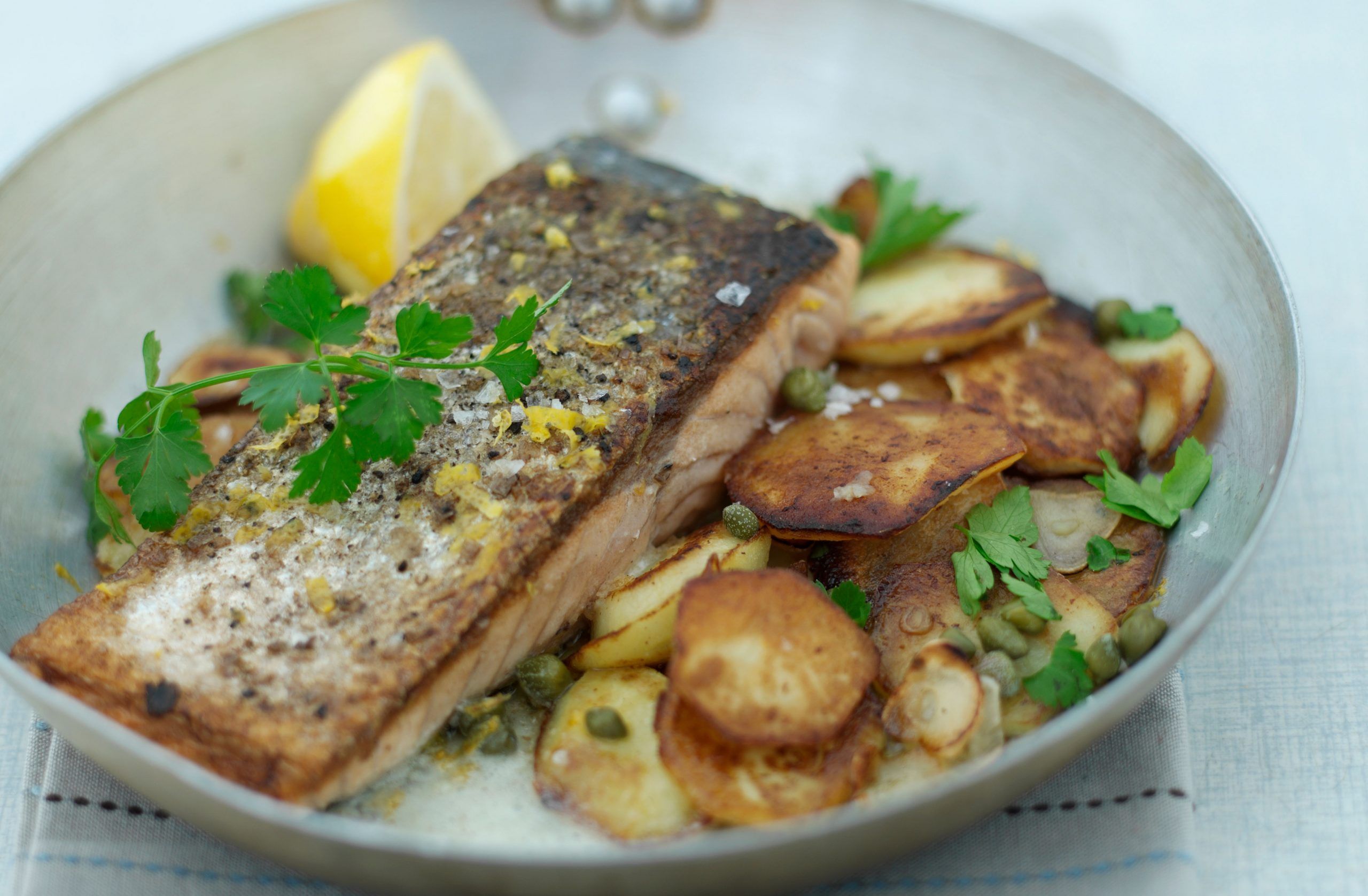 Crispy salmon and potato saut&eacute; recipe
