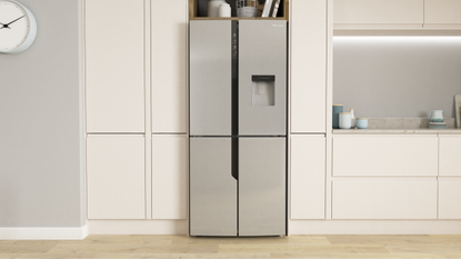 A kitchen featuring the Hisense American Fridge Freezer with Total No Frost technology.