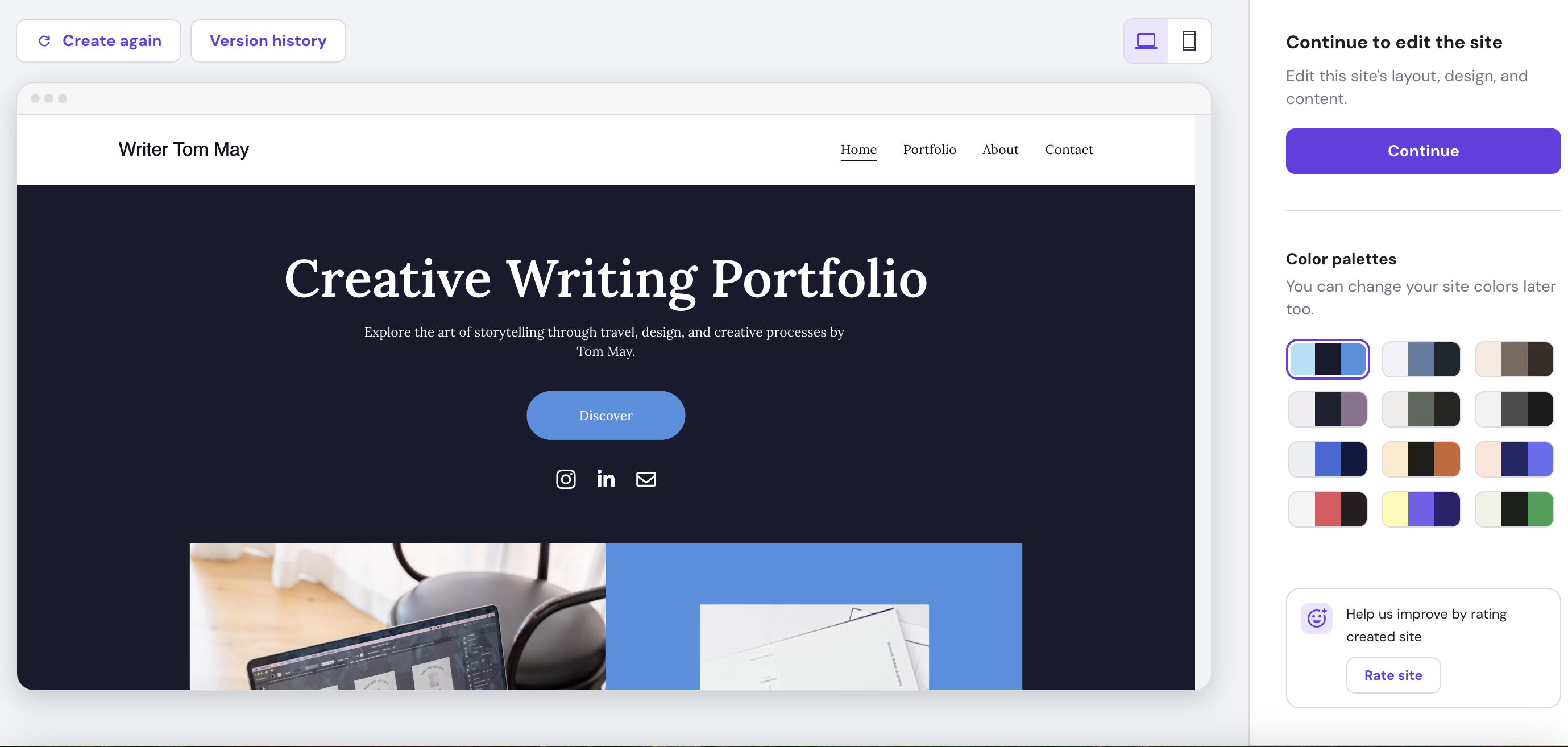 Screenshot of Hostinger Website Builder