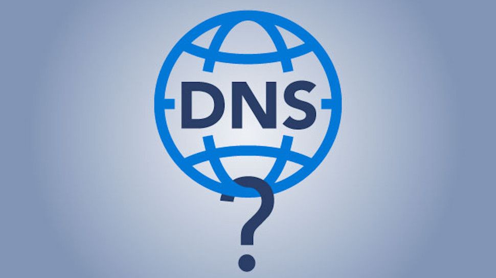 The word DNS on a globe with a question mark underneath