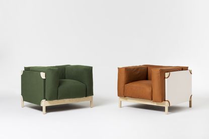 Camp chairs in green and brown by Philippe Malouin for SCP
