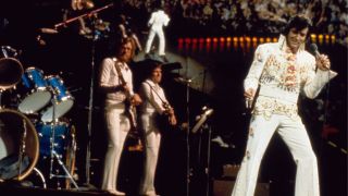 Elvis Presley during a live performance at Honolulu International Center in Honolulu, Hawaii on January 14, 1973 for his NBC special