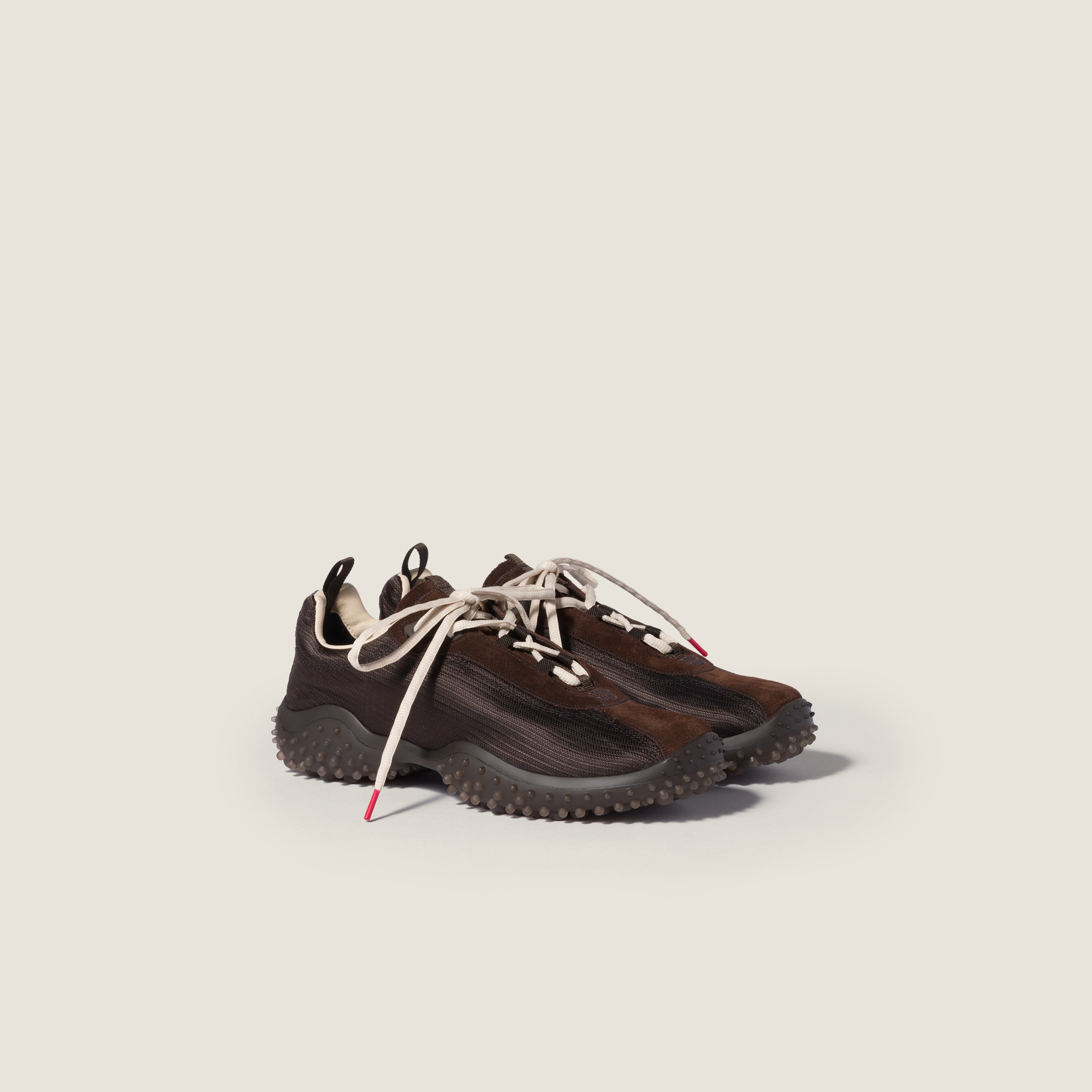 Bubble Technical Fabric and Suede Sneakers