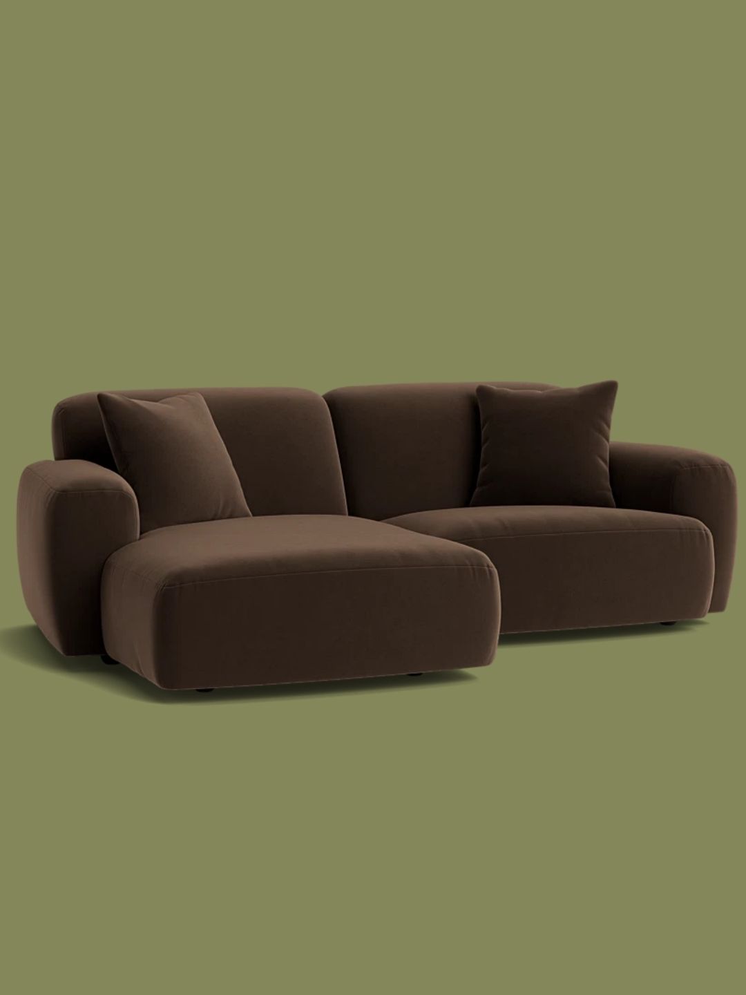 Loaf, Squishblocks Modular Chaise Sofa in Coffee Bean Brown