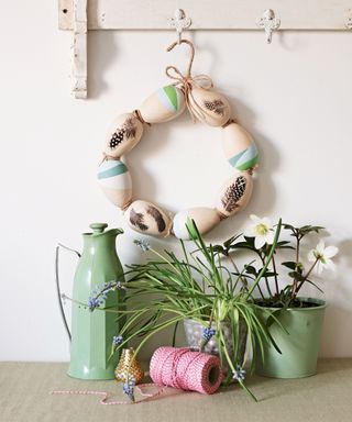 Easter wreath with eggs