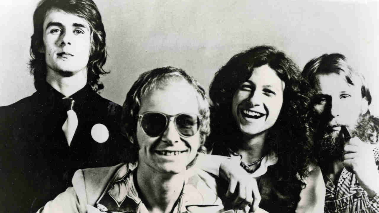 Wishbone Ash posing for a photograph in the 1970s