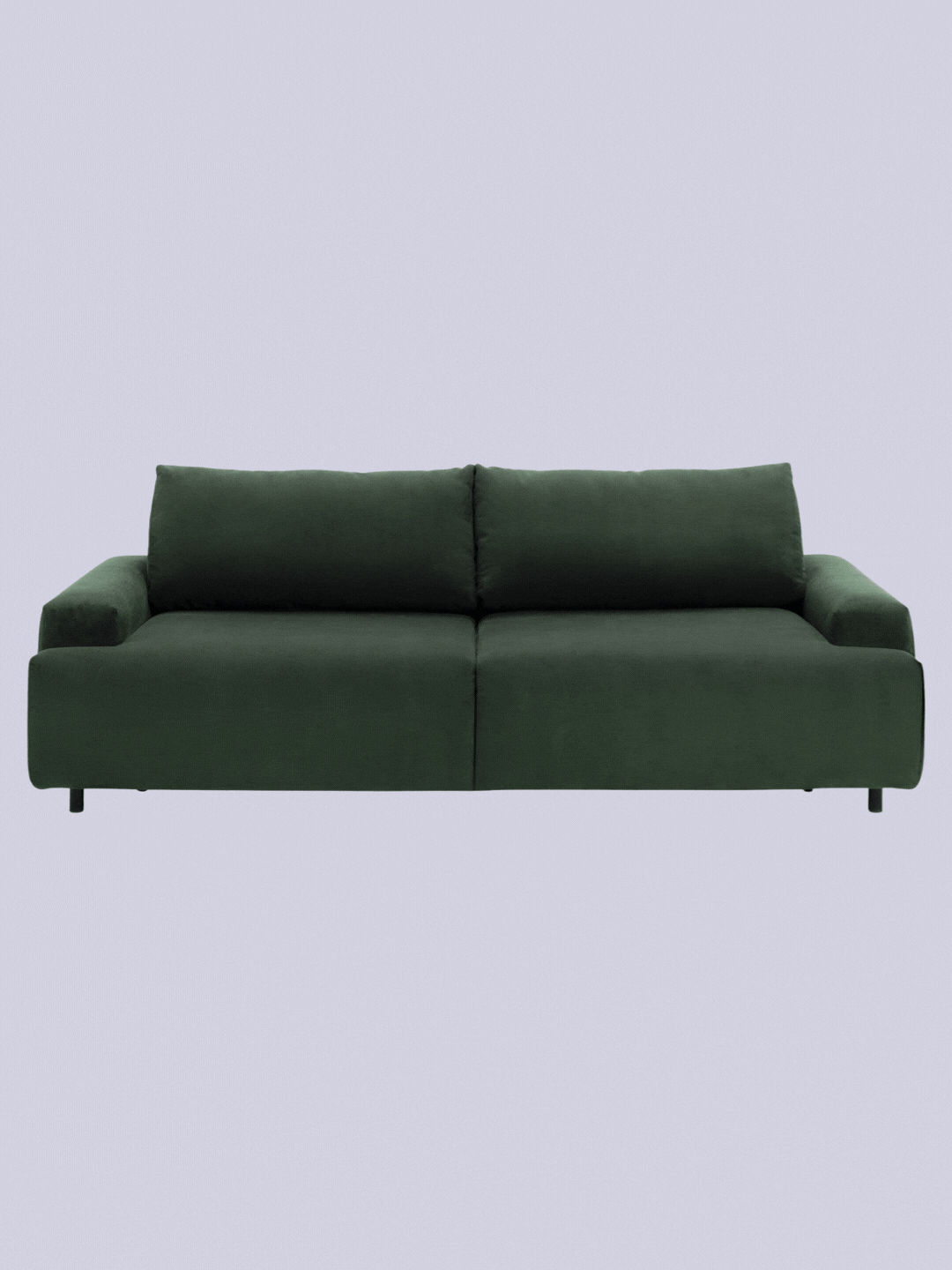A four-seater green sofa bed from Habitat