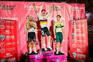 Podium images from the Blue Dome Criterium