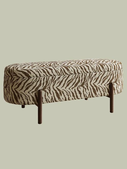 Marley Tiger Stripe Chenille Storage Ottoman