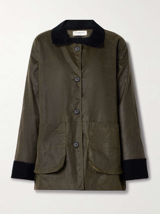 Lottie Corduroy-Trimmed Waxed-Cotton Jacket