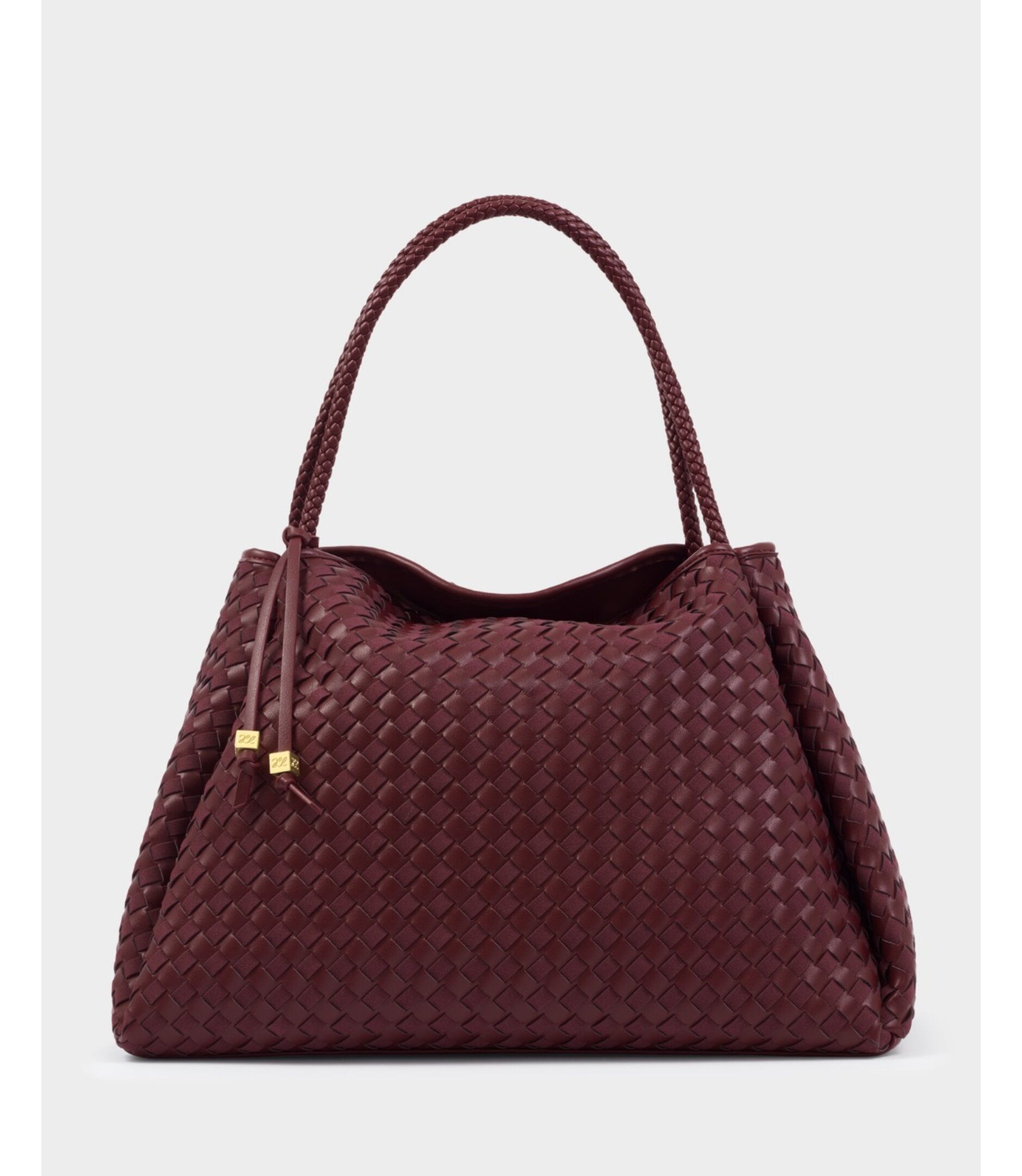 Nova Hand Woven Large Shoulder Bag in Cherry