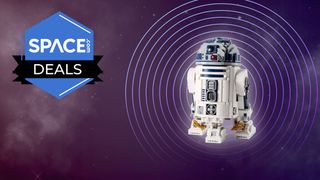 Lego R2-D2 on a Space.com banner.