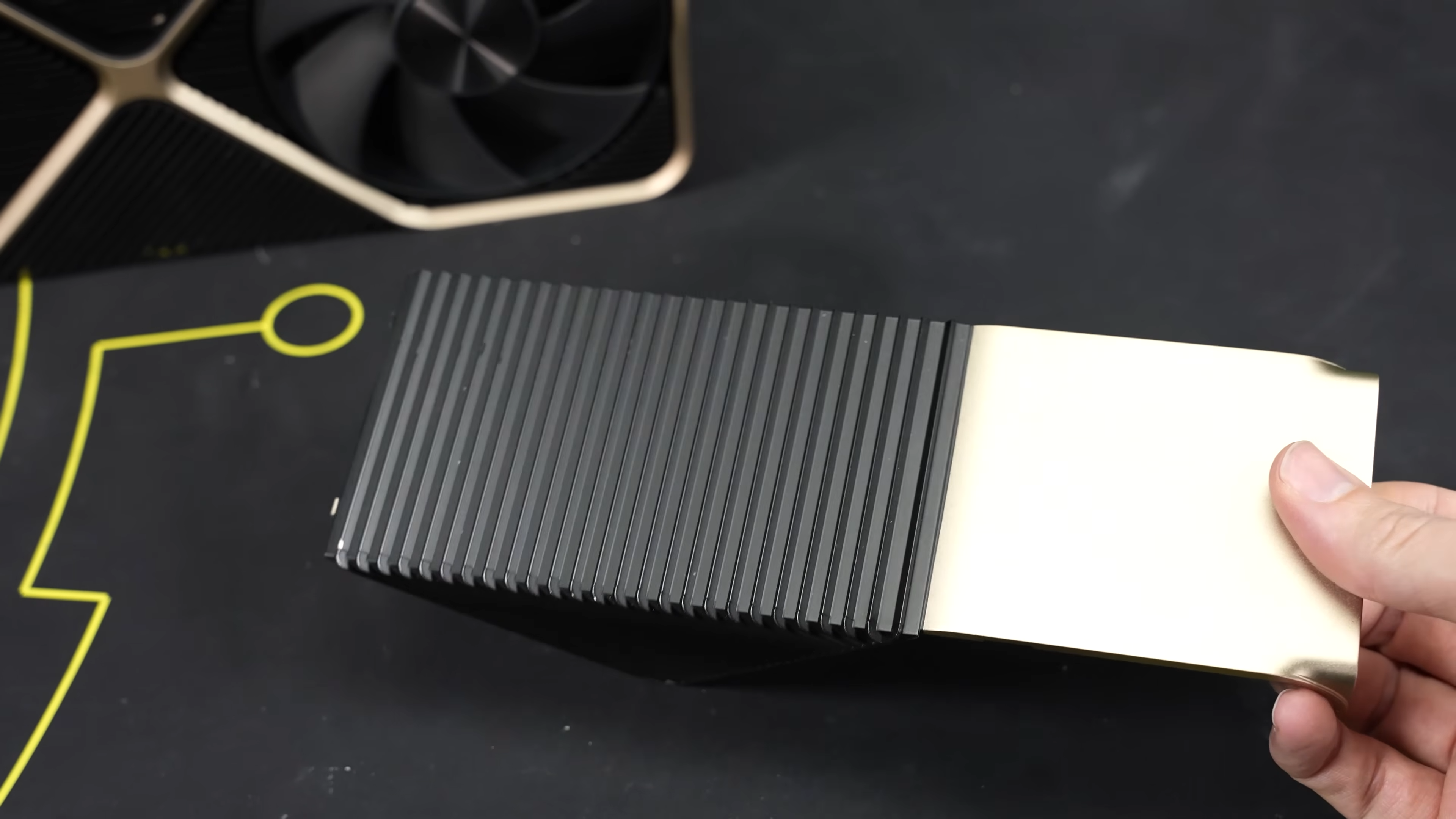 The side plate of the RTX Titan Ada prototype