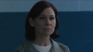 Carrie Preston as Elsbeth in a beige prison jumpsuit in Season 2x19