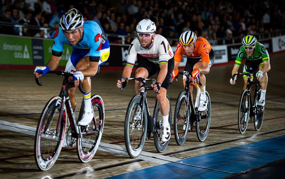 Mark Cavendish of Great Britain competes in the Madison Chase Six Day London