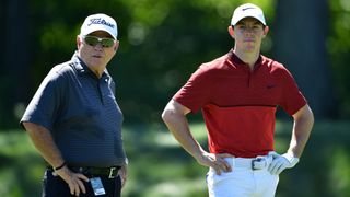 Butch Harmon and Rory McIlroy prior to the 2016 PGA Championship