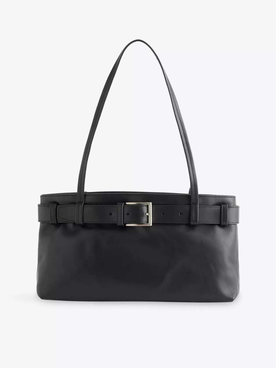 Belt Baguette Leather Shoulder Bag