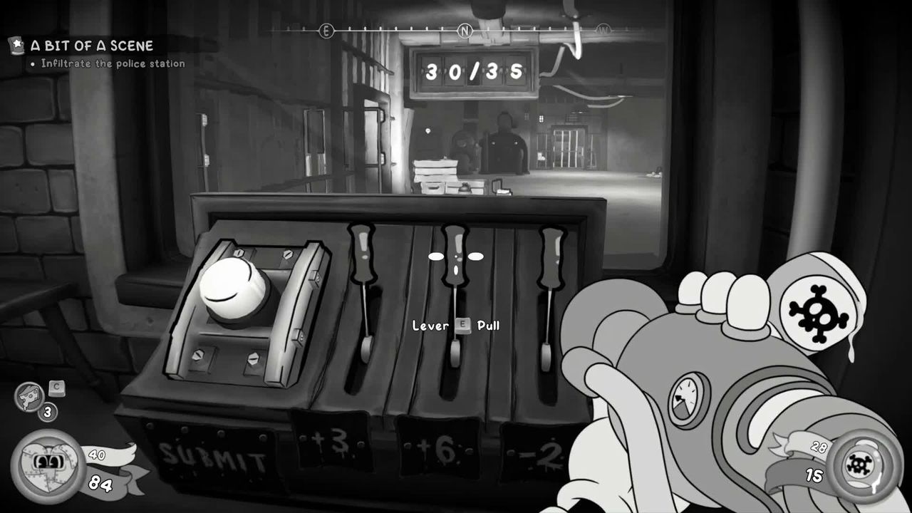 Mouse: P.I. For Hire gameplay screenshot of the mathematical puzzle doors.