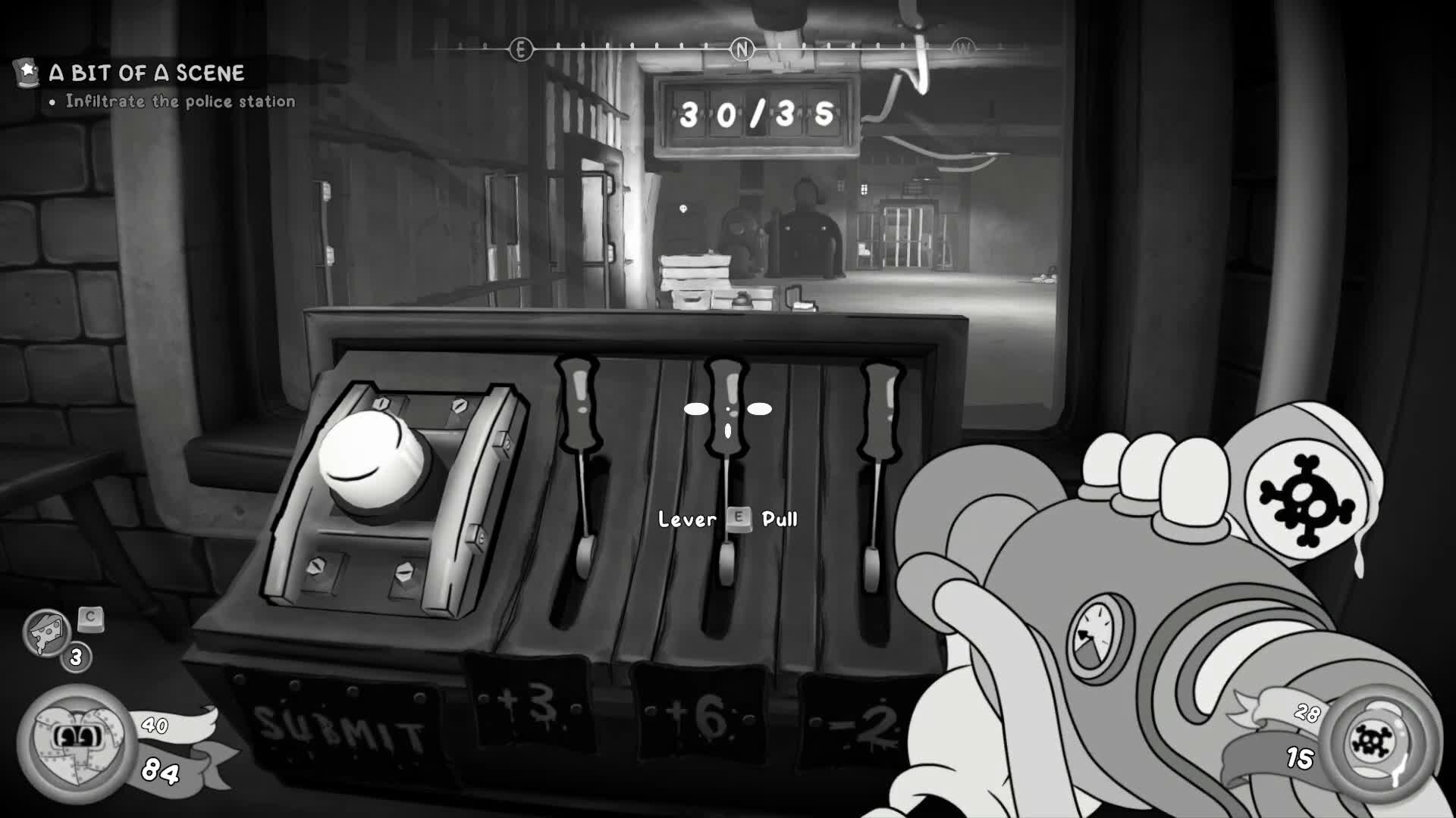 Mouse: P.I. For Hire gameplay screenshot of the mathematical puzzle doors.