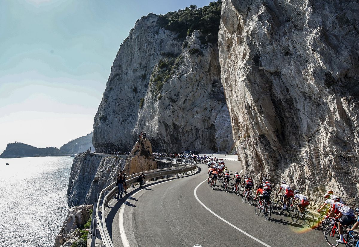The race winds its way along the coast