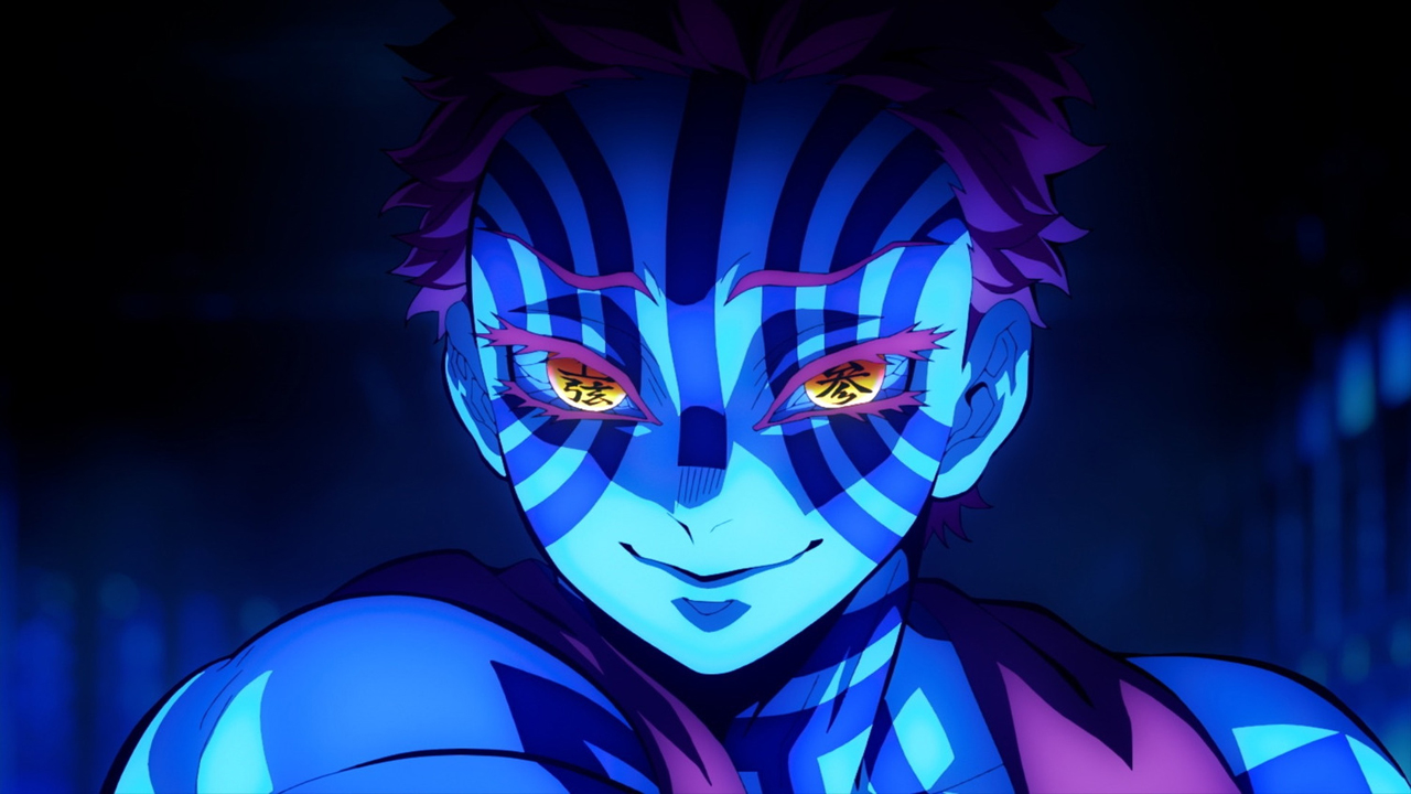 Demon Slayer: Infinity Castle blue stripes