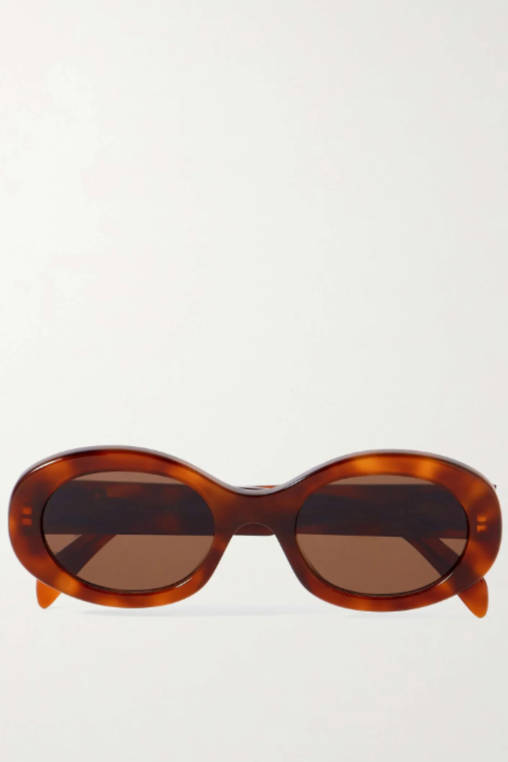 CELINE EYEWEAR, Triomphe Oval-Frame Tortoiseshell Acetate Sunglasses