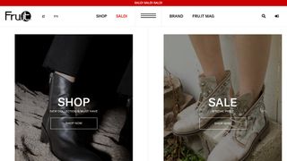 Fru.it homepage featuring photos of shoes