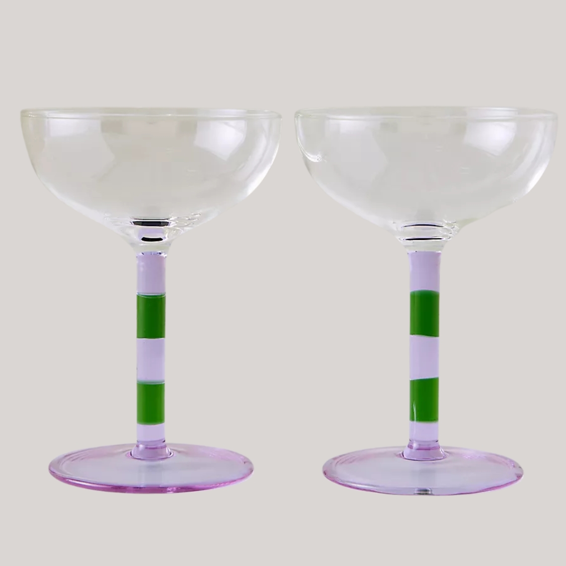 Anthropologie, Fazeek Striped Coupe Glasses Set of Two