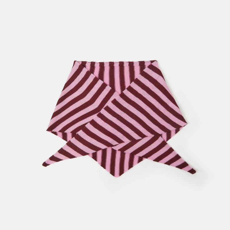 Accessorize x Good Manners Style, Stripe Knitted Triangle Scarf