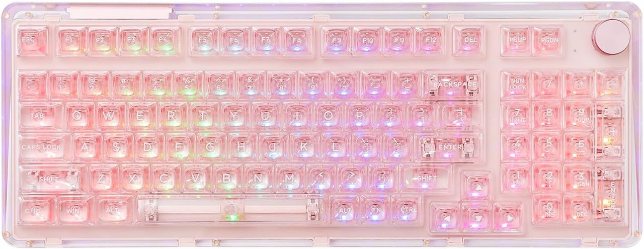 The Phantom 98 KiiBoom keyboard in pink.