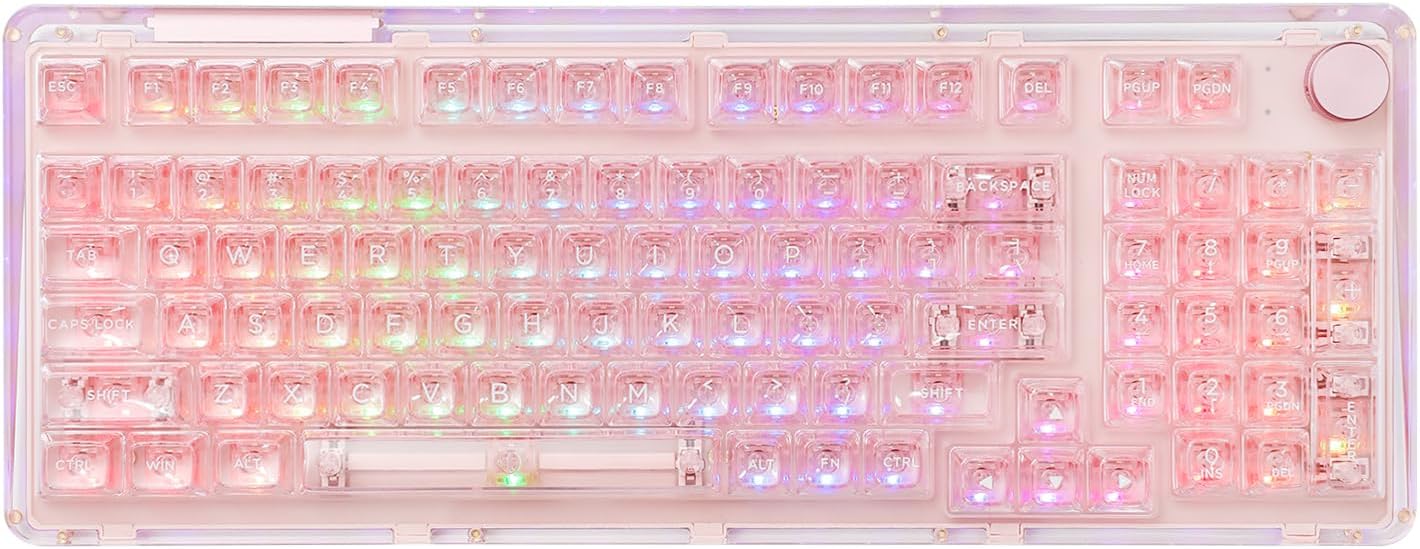 The Phantom 98 KiiBoom keyboard in pink.