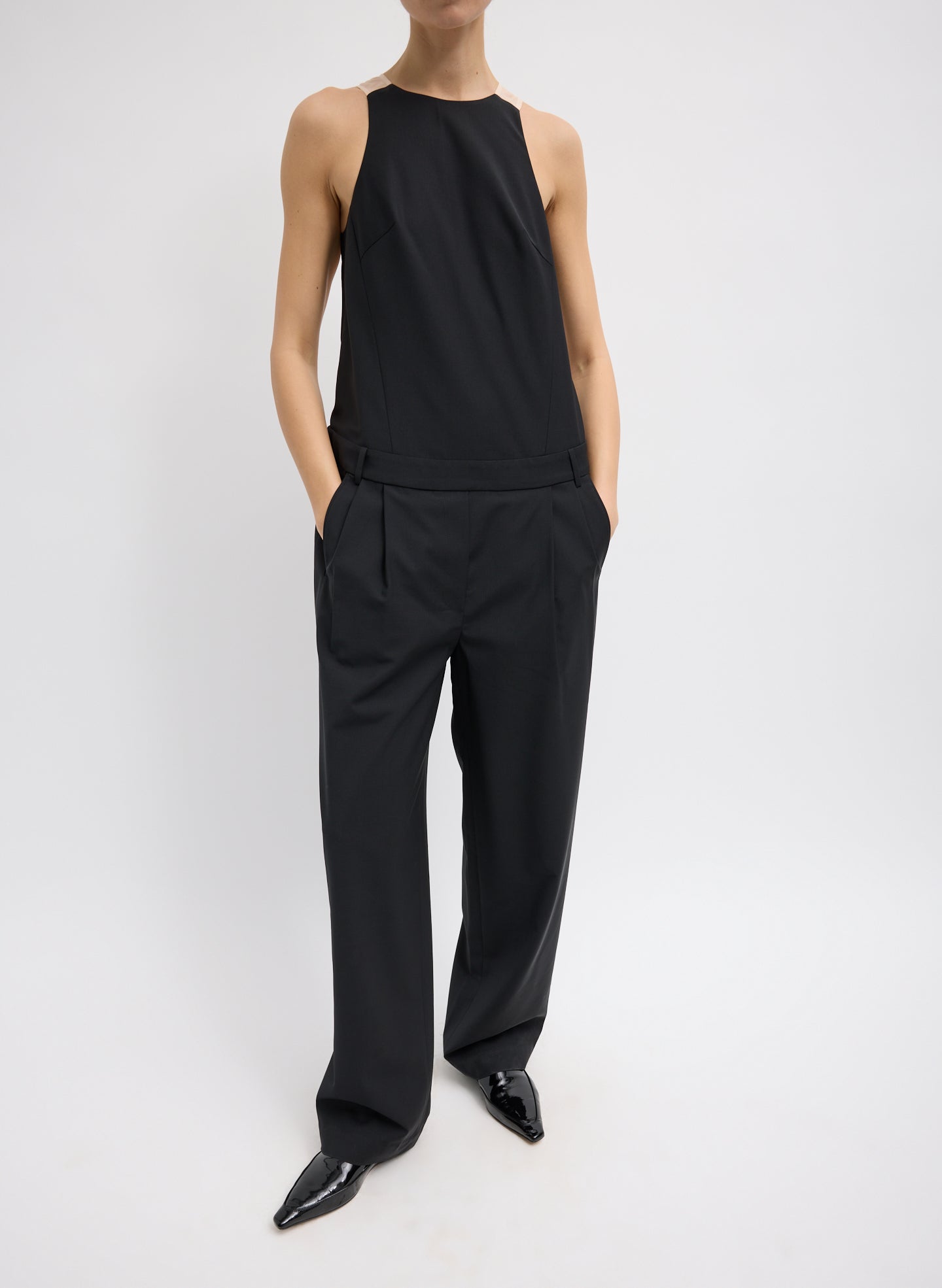 Recycled Tropical Wool Jumpsuit - Black / 00 / W125tw2174
