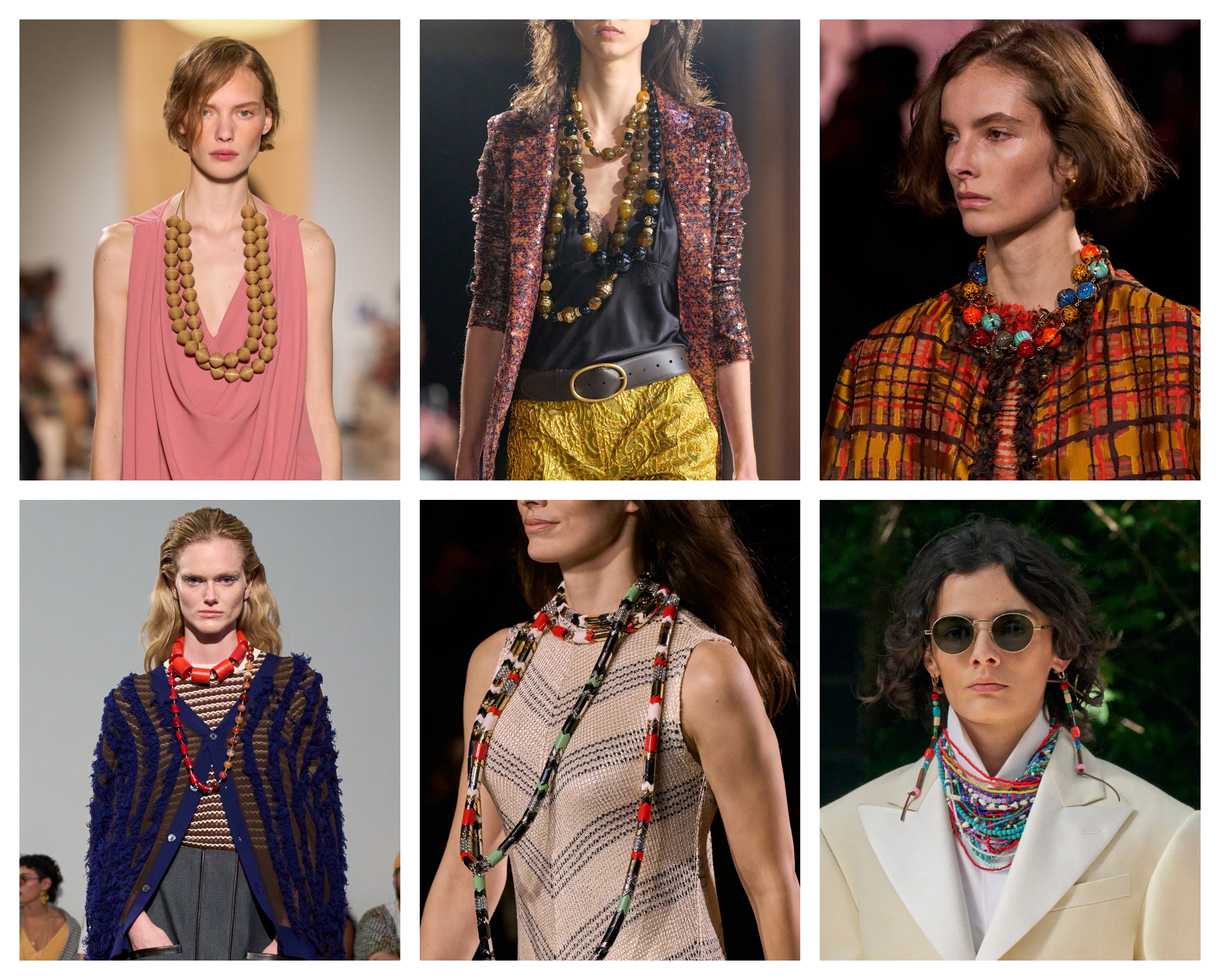 spring jewelry trends 2026, chunky beads at Michael Kors, Nina Ricci, Chanel, Zankov, Celine