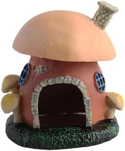 Miniature Mushroom Statue Toad House Small Fish Habitat, Suitable for Various Fish and Amphibians, Including Turtles, Toads, and Hiding Houses of Different Sizes