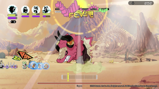 the player fights a bull-like boss in the middle of the desert