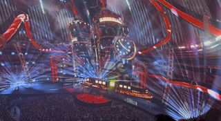 The massive display inside Sphere alit during Phish. 