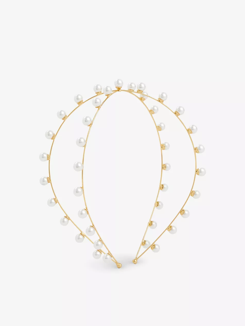 Vera Exes Faux-Pearl Embellished Stainless Steel Headband