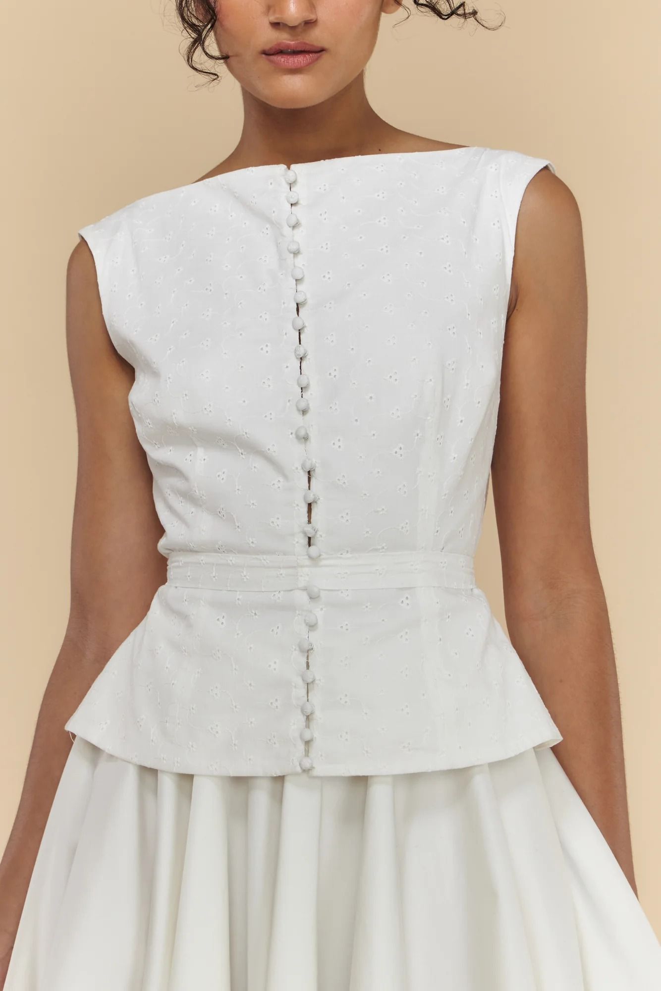 Mirror Palais, Boatneck Eyelet Top