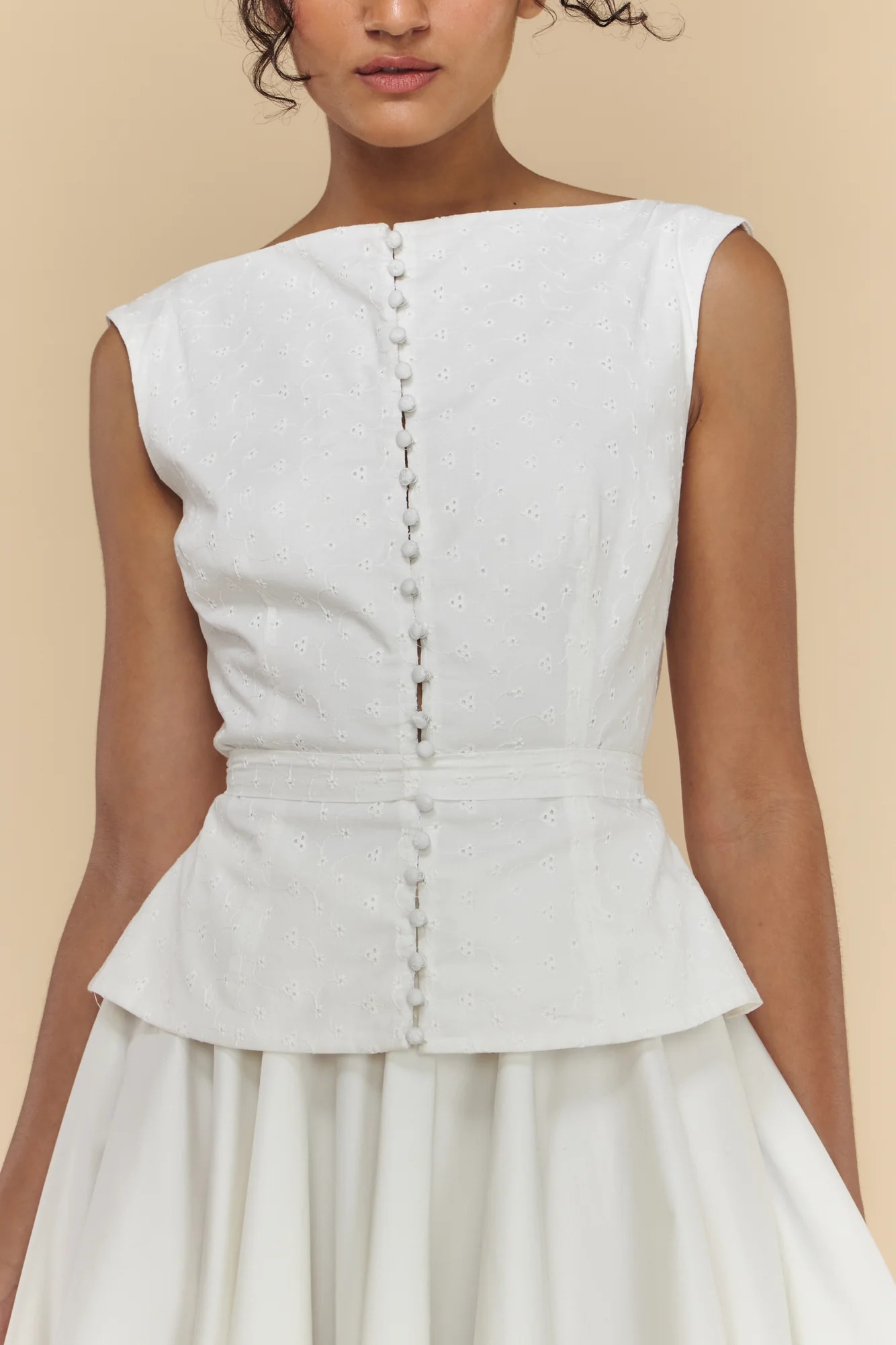 Mirror Palais, Boatneck Eyelet Top