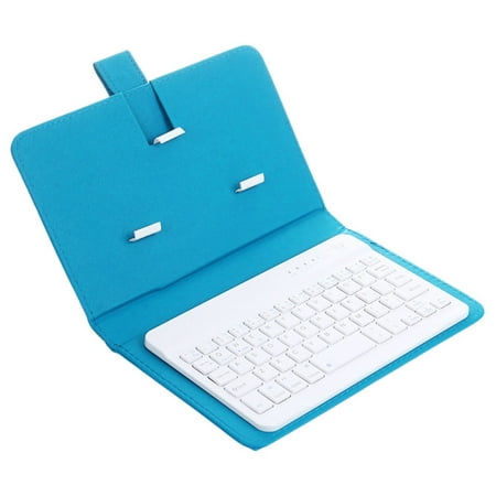 Chicmine Portable Wireless Bluetooth-Compatible Keyboard With Faux Leather Case for Iphone Phone