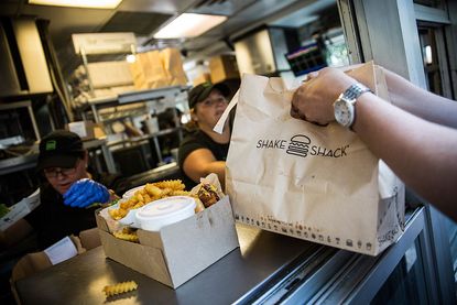 An order is ready at Shake Shack.