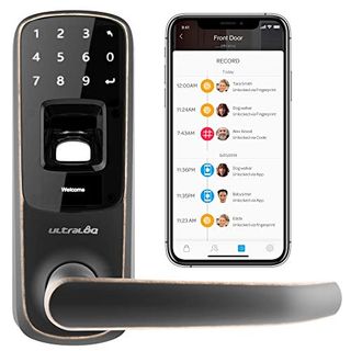 Ultraloq UL3 BT Bluetooth Enabled Fingerprint and Touchscreen Smart Lock (Aged Bronze) | 5-in-1 Keyless Entry | Secure Finger ID | Anti-peep Code | Works with iOS and Android | Match Home Aesthetics
